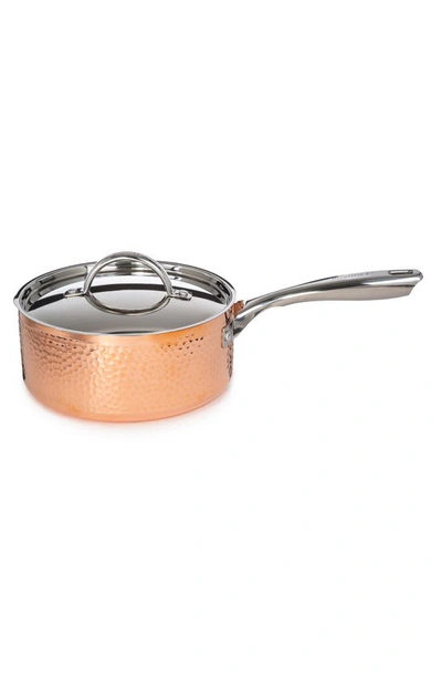 Berghoff Hammered Copper Six-piece Cookware Set In Copper Silver