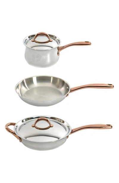 Shop Berghoff Ouro Gold Cookware Five-piece Set In Silver Rose Gold