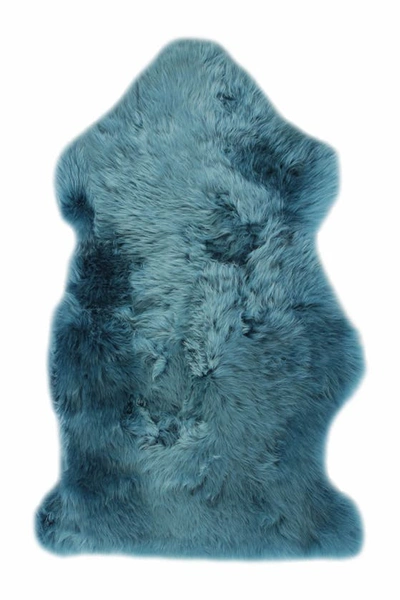 Shop Natural Milan Genuine Sheepskin Shearling Throw 24" X 36" In Teal