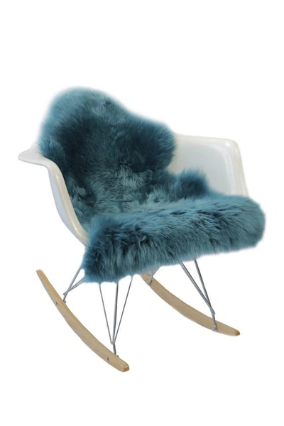 Natural Milan Genuine Sheep Shearling Single Sheepskin Rug In Teal