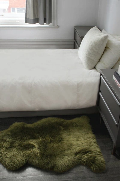 Natural Milan Genuine Sheep Shearling Single Sheepskin Rug In Khaki