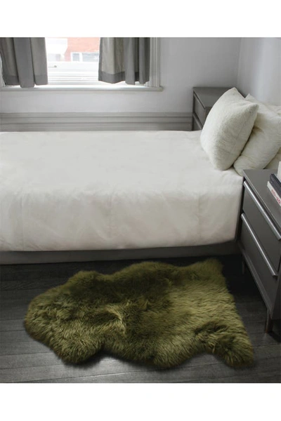 Natural Milan Genuine Sheep Shearling Single Sheepskin Rug In Khaki