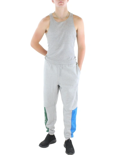 Shop Lacoste Mens Jogger Fleece Sweatpants In Grey