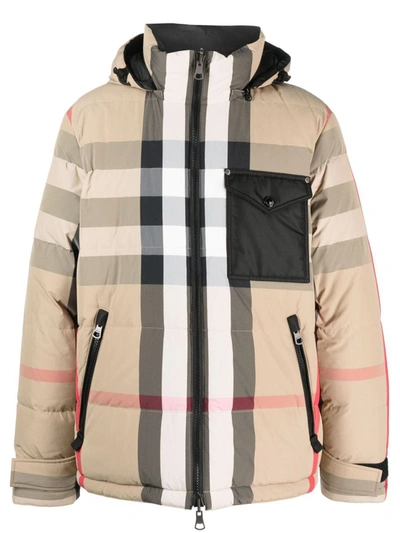 Shop Burberry Check-print Reversible Hooded Jacket In Arch Beige Ip Chk