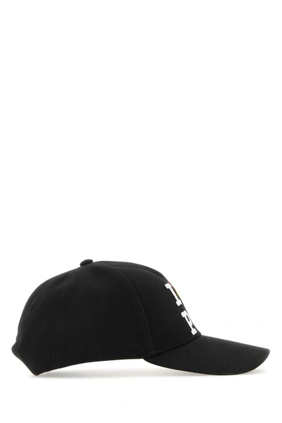 Shop Palm Angels Hats In Blackwhit