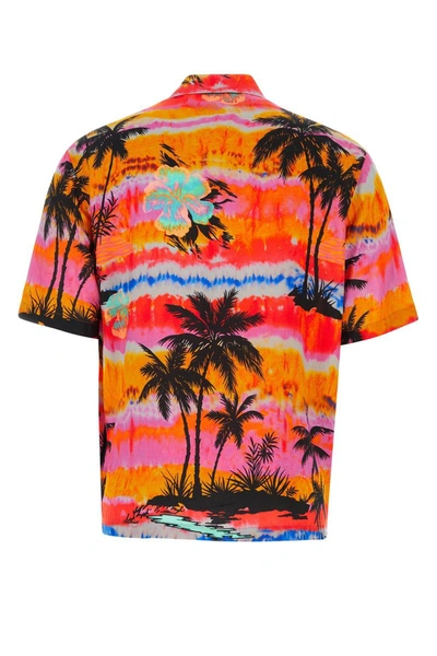 Shop Palm Angels Shirts In Fuchsiamu