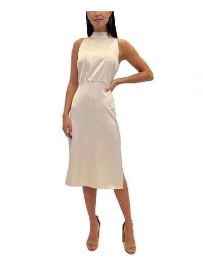 Shop Sam Edelman Womens High Neck Calf Midi Dress In Beige