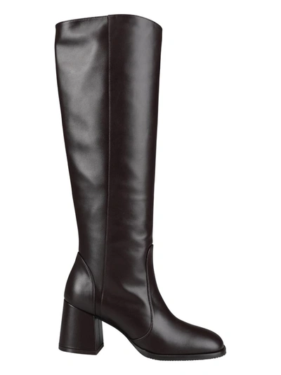 Stuart Weitzman Mckenzee Womens Suede Pull-on Knee-high Boots In Brown