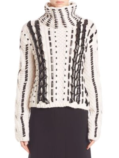 Shop Altuzarra Wool Blend Long Sleeve Sweater In Natural