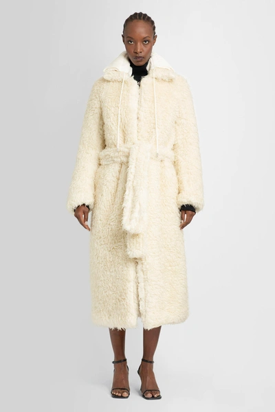 Shop Alyx Woman Beige Coats In White