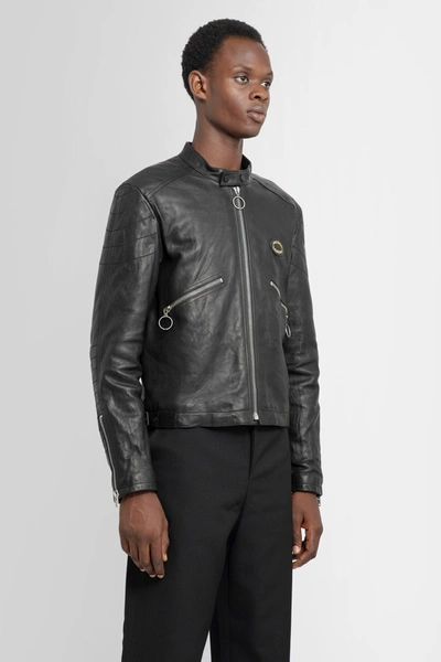 Shop Acne Studios Man Black Leather Jackets