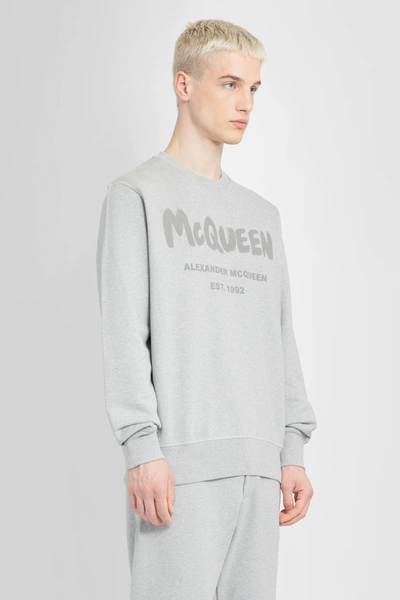 Shop Alexander Mcqueen Man Grey Sweatshirts