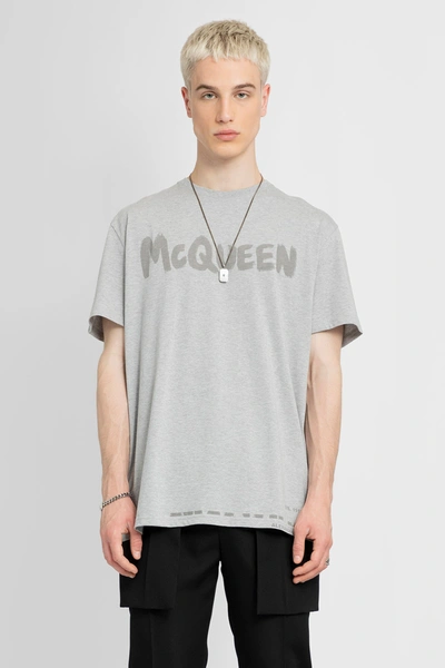 Shop Alexander Mcqueen Man Grey T-shirts