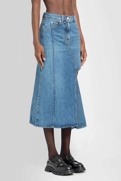 Shop Alexander Mcqueen Woman Blue Skirts