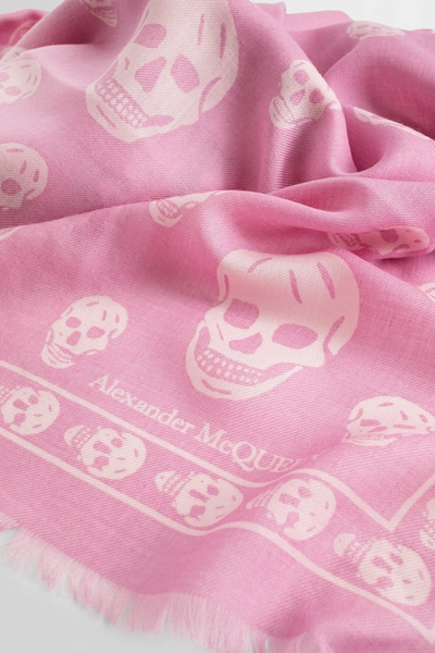 Shop Alexander Mcqueen Woman Pink Scarves
