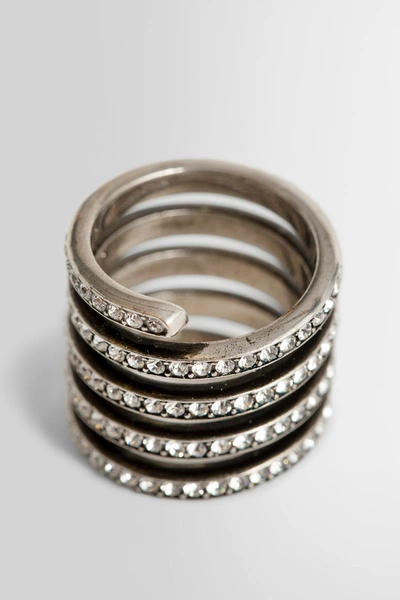 Shop Amina Muaddi Woman Silver Rings