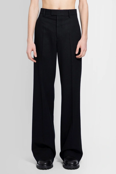 Ann Demeulemeester Man Black Trousers In Black