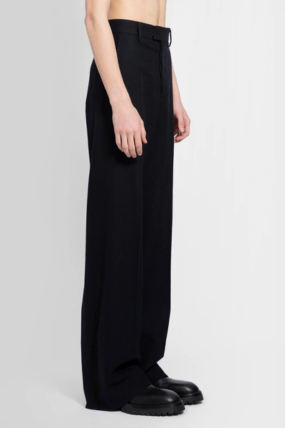 Ann Demeulemeester Man Black Trousers In Black
