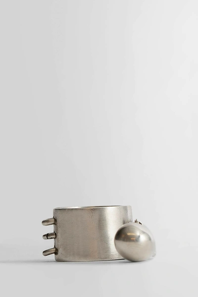 Shop Ann Demeulemeester Unisex Silver Rings