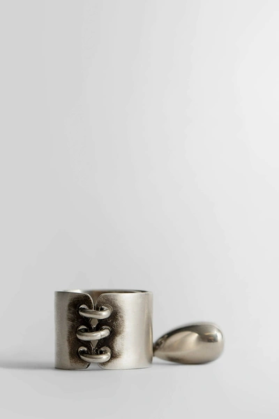 Shop Ann Demeulemeester Unisex Silver Rings