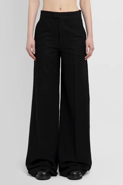 Shop Ann Demeulemeester Woman Black Trousers