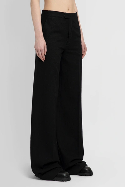 Shop Ann Demeulemeester Woman Black Trousers