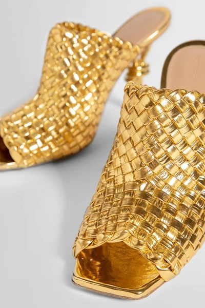 Shop Bottega Veneta Woman Gold Sandals
