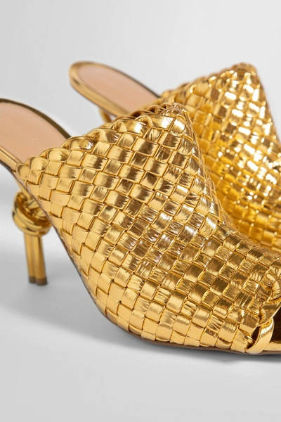 Shop Bottega Veneta Woman Gold Sandals