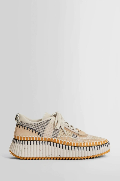 Shop Chloé Woman Beige Sneakers