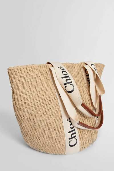 Chloé Woman Beige Tote Bags In Beige