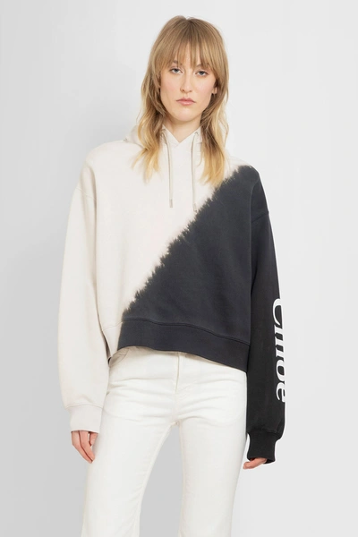 Shop Chloé Woman Black&white Sweatshirts