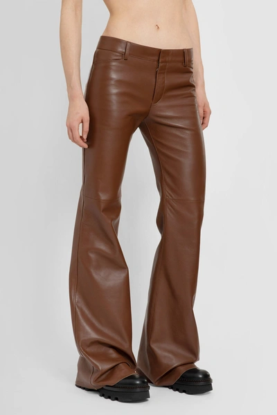 Shop Chloé Woman Brown Trousers