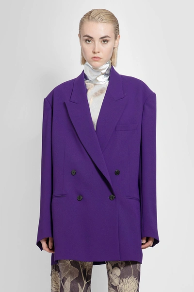 Shop Dries Van Noten Woman Purple Blazers