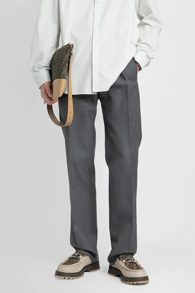 Shop Fendi Man Grey Trousers