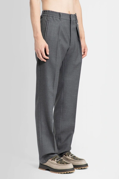 Shop Fendi Man Grey Trousers