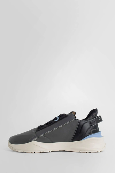 Shop Fendi Man Grey Sneakers