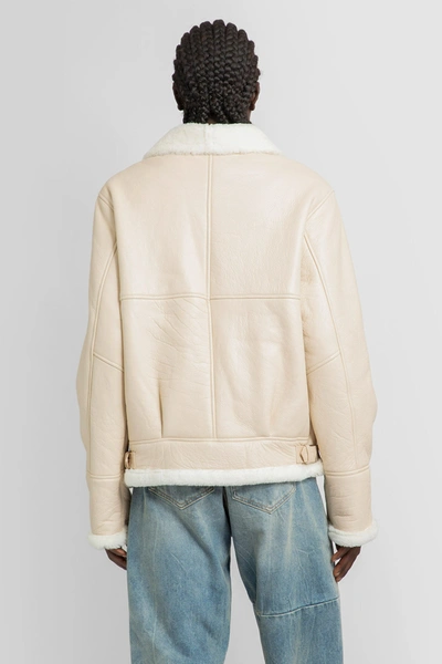 Shop Giorgio Brato Man Off-white Leather Jackets