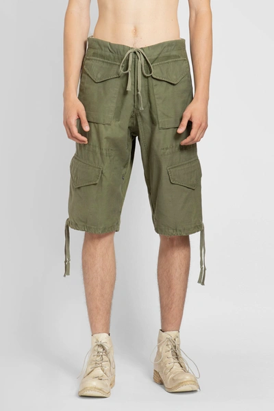 Shop Greg Lauren Man Green Shorts