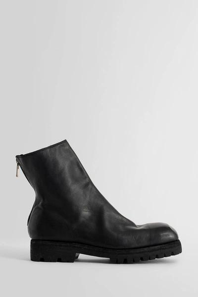 Guidi Round-head Short Boots In Black