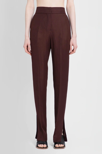 Shop Jacquemus Woman Brown Trousers