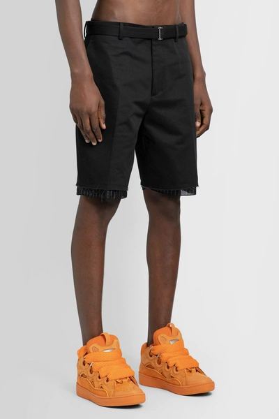 Shop Lanvin Man Black Shorts