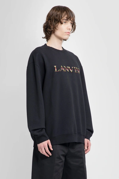 Shop Lanvin Man Black Sweatshirts