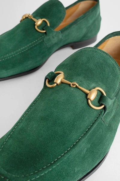 Shop Gucci Man Green Loafers