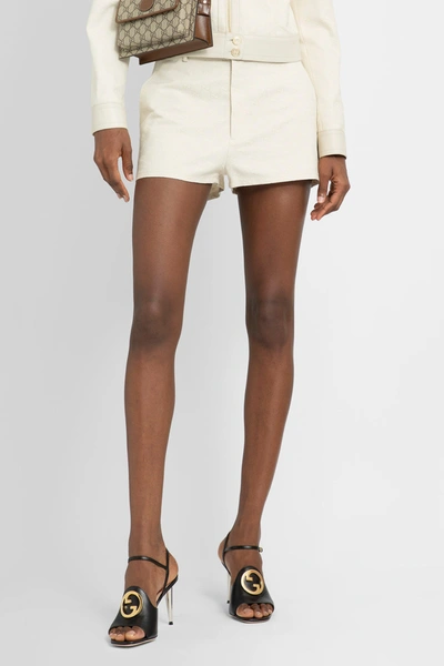 Shop Gucci Woman Beige Shorts
