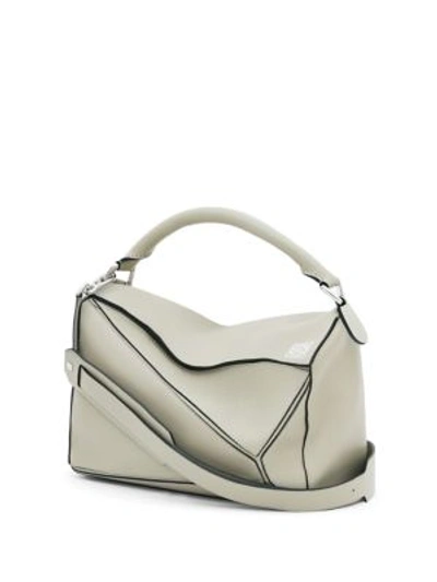 Loewe Puzzle Medium Leather Shoulder Bag In Ash