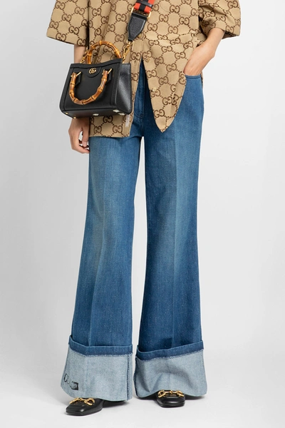 Shop Gucci Woman Blue Jeans