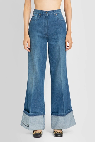 Shop Gucci Woman Blue Jeans