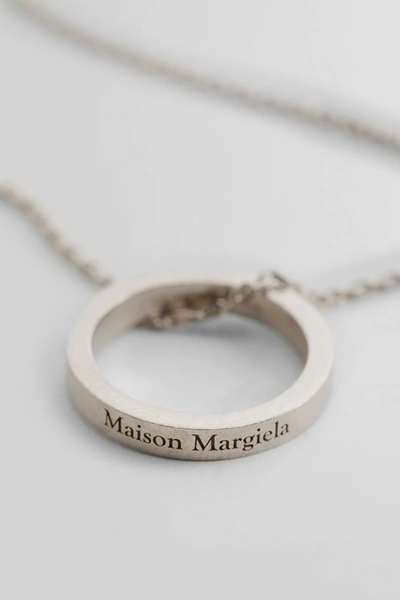 Shop Maison Margiela Woman Silver Necklaces