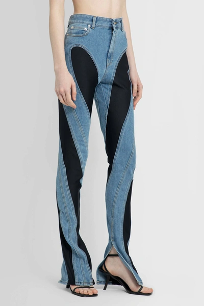 Shop Mugler Woman Blue Jeans