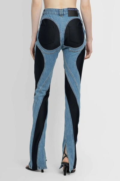 Shop Mugler Woman Blue Jeans